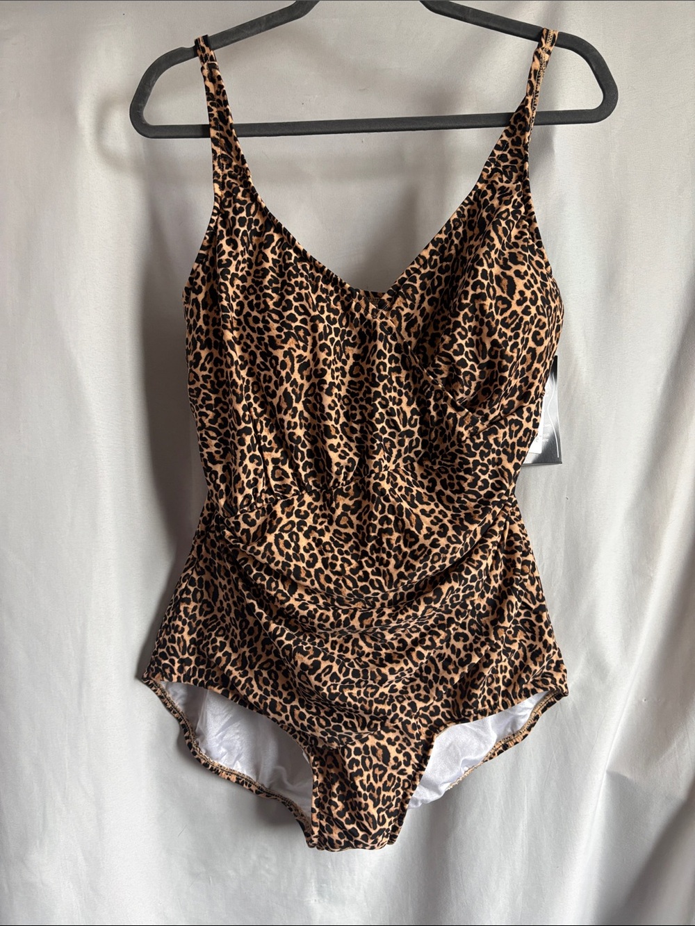 Maxine of Hollywood Leopard Print One-Piece Swimsuit in Brown and Black